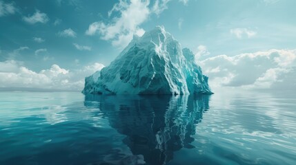 Wall Mural - The surface and underwater parts of an iceberg