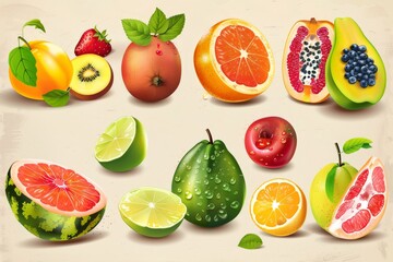 Wall Mural - fruit vector for infographic design