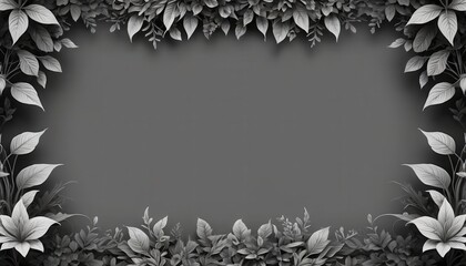 Poster - Black and White Floral Frame.