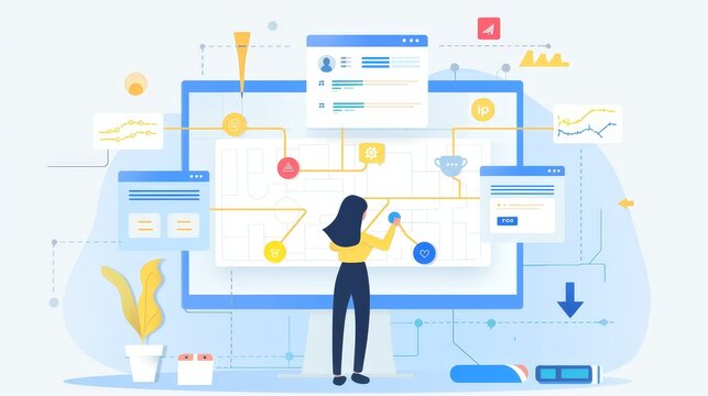 A marketer creating a detailed customer journey map to improve the user experience.