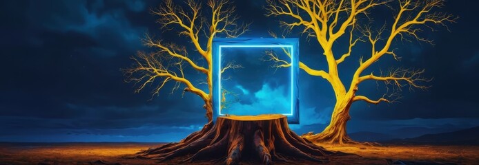 Wall Mural - Tree With Glowing Portal.