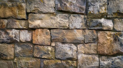 Poster - Fragment of aged stone wall as a textured background