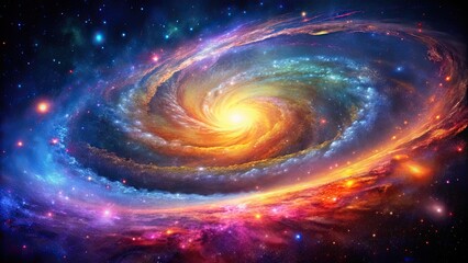Wall Mural - vibrant image of a stunning galaxy with swirling colors and dazzling stars, cosmic, space, galaxy, u