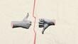 © Leo Lintang - Closeup view of human hands with thumb up and down gestures