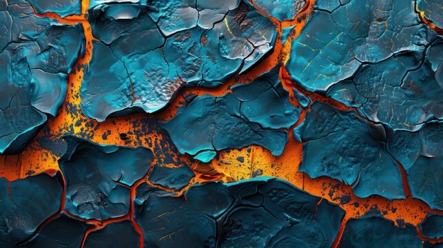 Abstract Background, a close-up of a textured surface with bold, contrasting colors of electric blue and bright orange.