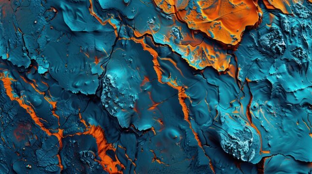 Abstract Background, a close-up of a textured surface with bold, contrasting colors of electric blue and bright orange.