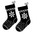 © Vector Art - create a  black Christmas Stockings vector, Christmas, sock, stocking