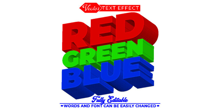 RGB Block Vector Editable Text Effect Template