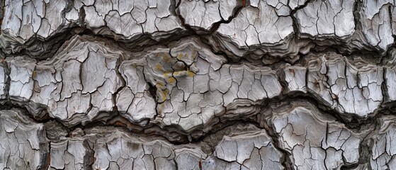 Wall Mural - Panoramic close-up, high detail scan of wavy poplar tree bark texture, Generative AI