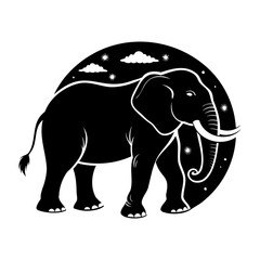 Elephant In Nature Silhouettes Collection