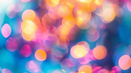 Wall Mural - a colorful light bokeh blurry background creates an abstract and mesmerizing image, blending vibrant