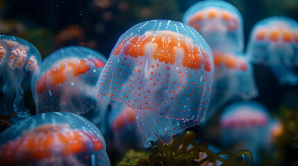 Poster - Closeup of Jellyfish in the Ocean