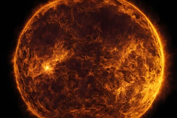 Canvas Print - Burning sun in dark background ,genarative ai