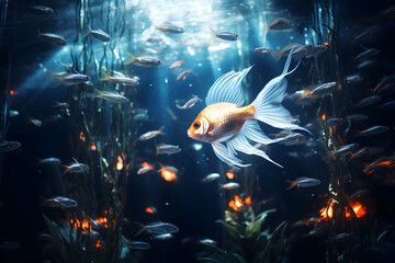 Poster - Underwater Scene with Fish Illustration