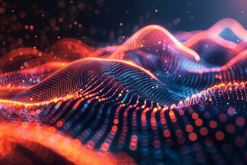 Poster - A colorful, abstract landscape with a red and blue gradient