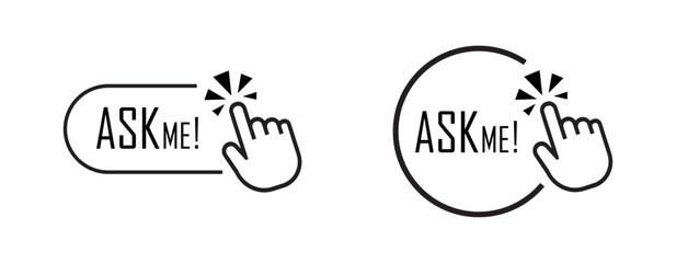 Sticker - ask me sign on white background