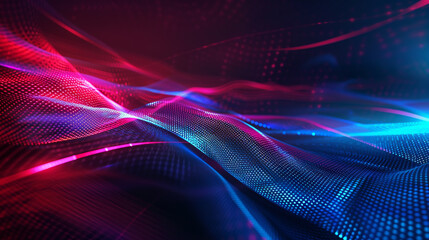 Poster - A colorful, abstract image of a wave with red and blue colors
