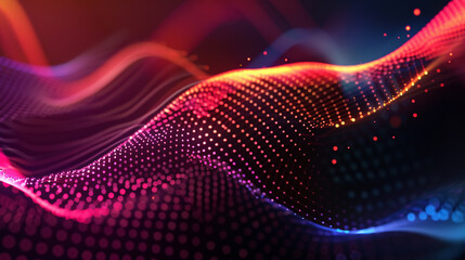 Poster - A colorful wave with dots on it