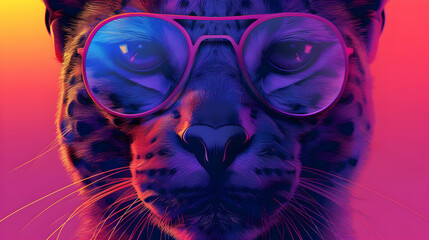 Wall Mural - Cool Cat in Sunglasses Illustration