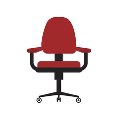 Office chair flat design Vector icon isolated on white