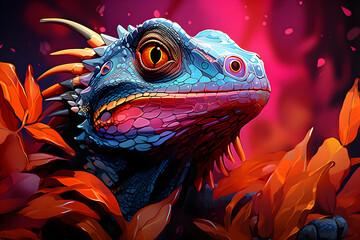 Sticker - Colorful Lizard Illustration