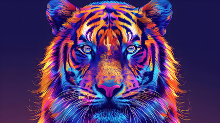 Poster - Colorful Tiger Illustration