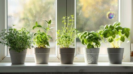 Sticker - Herb Garden On Windowsill.