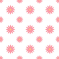 Sticker - seamless summer pattern: purple with yellow flowers over white