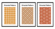 © Wioletta - Set of 3 Oriental  pattern for fabric, wallpaper, flyer, business card. For use in graphics.