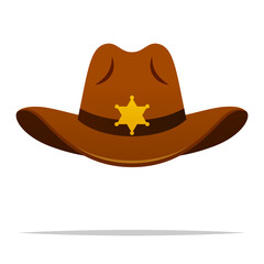 Wall Mural - Sheriff hat vector isolated illustration