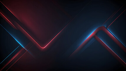 Wall Mural - Abstract blue glowing geometric lines on dark red background. Modern shiny blue diagonal rounded lines pattern. Futuristic technology concept