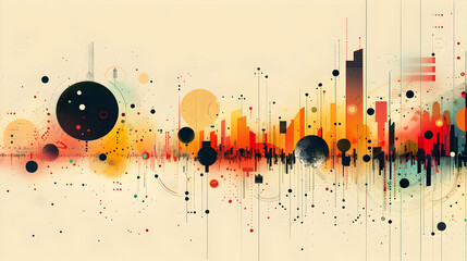 Canvas Print - Abstract Cityscape Illustration