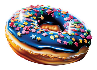 Wall Mural - PNG Airbrush art of a donut dessert food cake.