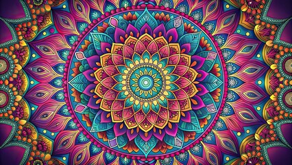 Sticker - An intricately designed mandala with vibrant colors , mandala, intricate, pattern, design, colorful, ornate