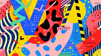 Poster - Vs text in a playful Memphis pattern AI generated illustration