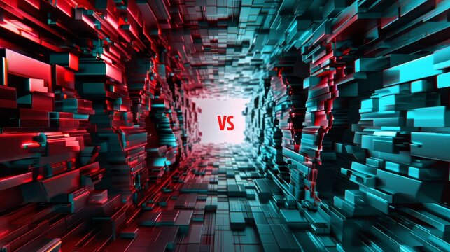 Vs text in a glitchy 3D effect  AI generated illustration