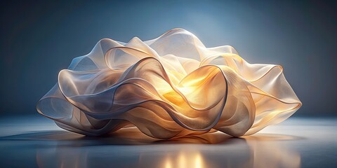 Canvas Print - Abstract form made of material with light background , , render, futuristic, design, sculpture, artistic, geometric, smooth