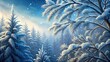 © tnihousestudio - Snow-covered trees in a winter wonderland.