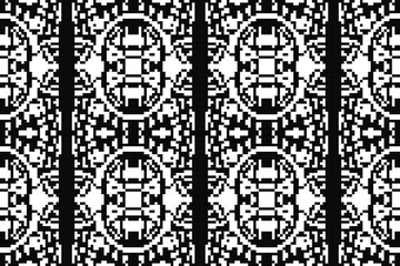 Pixel monochrome seamless. pixel patterns in Aztec geometric tribal style. Vector illustration. Ethnic abstract ikat art. Aztec ornament print. geometric