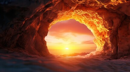 Wall Mural - Sunset View From Cave.