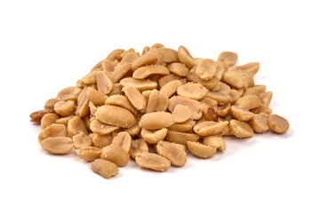 Wall Mural - Salted peanuts, isolated on white background.