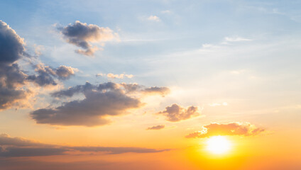 Wall Mural - sunset sky for background or sunrise sky and cloud at morning.