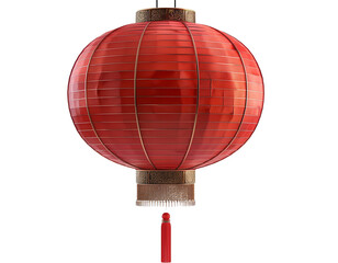  traditional red Chinese lantern isolated on transparent or white background