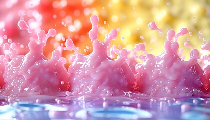 Wall Mural - water drops on a pink background