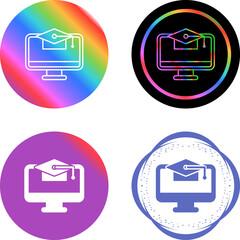 Sticker - Online Education Vector Icon