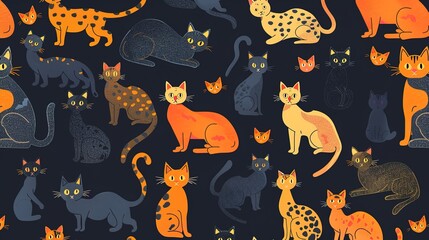 Wall Mural - cat pattern wallpaper