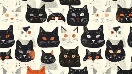 Wall Mural - cat pattern wallpaper