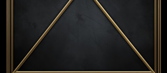 Wall Mural - abstract golden triangle frame on dark background