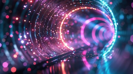 Poster - Abstract concept of career exploration with glowing tunnels