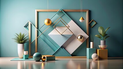 Wall Mural - Abstract contemporary minimalist with geometric elements, geometric, abstract, contemporary, modern, minimalist, design,shapes